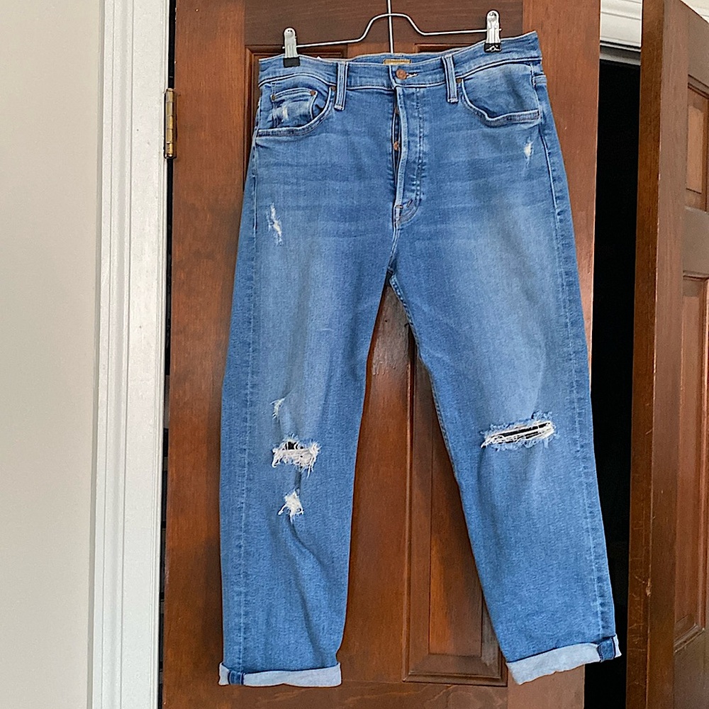 MOTHER denim: size 31 distressed, button-fly jeans. Style: the tomcat